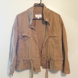 Brown Khaki Fall Button Up Jacket